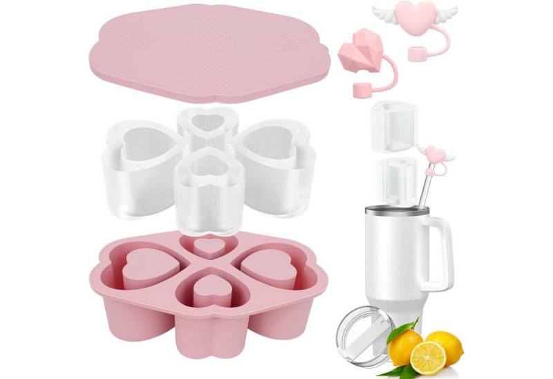 LuxusKollektion Kochbesteck-Set Eiswürfelform Silikon Zubehör für Stanley Cup Pink Ice Cube Tray LuxusKollektion Kochbesteck-Set Eiswürfelform Silikon Zubehör für Stanley Cup Pink Ice Cube Tray von LuxusKollektion