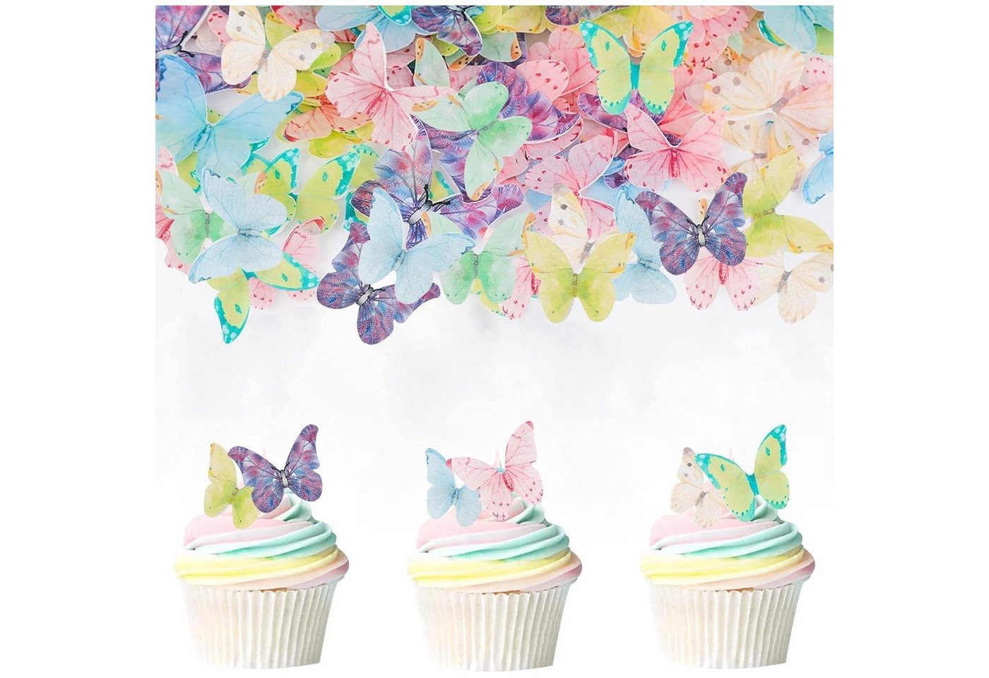 LuxusKollektion Kochbesteck-Set Essbare Schmetterlinge Tortendeko Topper Fantasie Schmetterling von LuxusKollektion