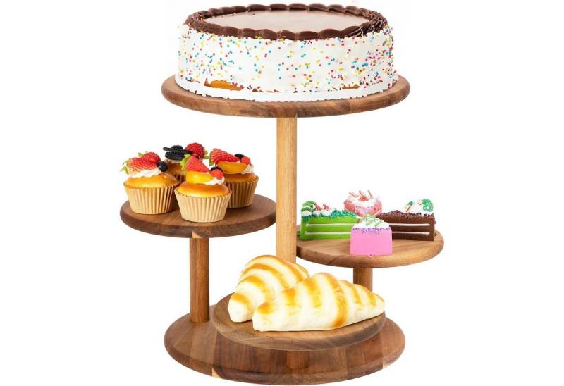 LuxusKollektion Kochbesteck-Set Etagere Tortenständer Cupcake Ständer Holz 4 Etagen Geburtstag von LuxusKollektion