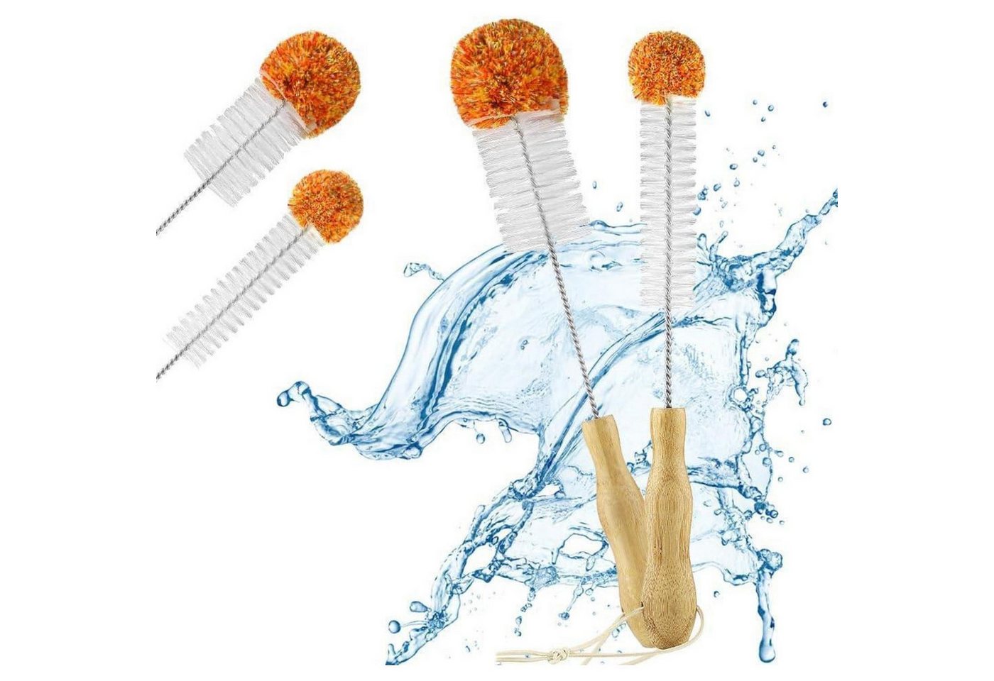 LuxusKollektion Kochbesteck-Set Flaschenbürste Flaschenreiniger Plüschbommel Vasen Typ4 35cm+33cm von LuxusKollektion