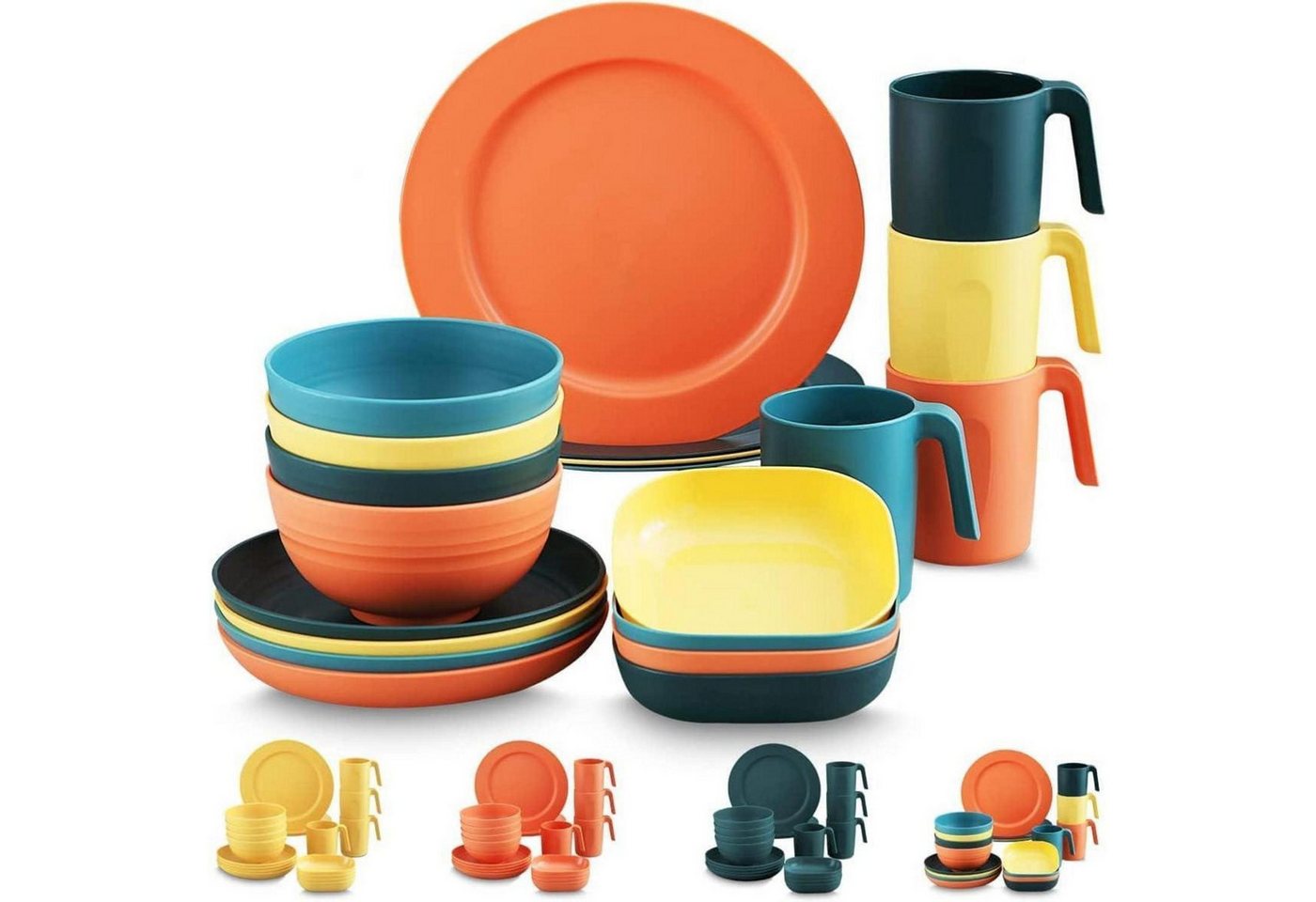 LuxusKollektion Kochbesteck-Set Geschirrset Kunststoff 20 Stück Teller Becher Schüsseln 1. Mutil Farbe LuxusKollektion Kochbesteck-Set Geschirrset Kunststoff 20 Stück Teller Becher Schüsseln 1. Mutil Farbe von LuxusKollektion