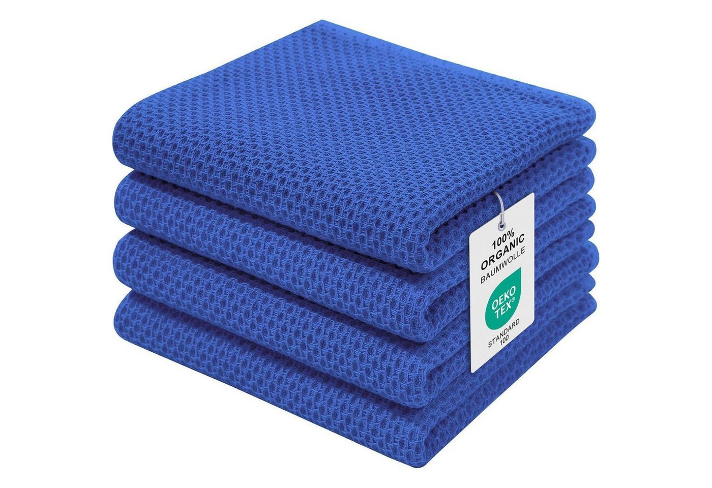 LuxusKollektion Kochbesteck-Set Geschirrtücher Baumwolle 4er 32 x 72 cm 32 x 72cm (4 Stück) Blau von LuxusKollektion