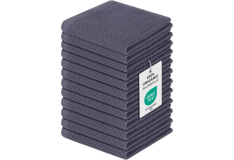 LuxusKollektion Kochbesteck-Set Geschirrtücher Baumwolle Küchentücher 30 x 30cm (12 Stück) Dunkelgrau von LuxusKollektion