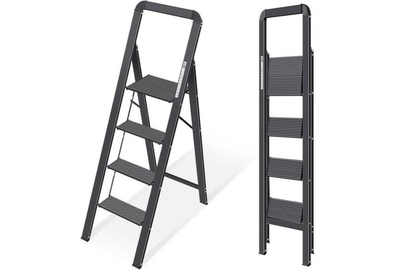 LuxusKollektion Kochbesteck-Set Haushaltsleiter Aluminium Handlauf Klappsicherung 150 Schwarz 4 Stufen LuxusKollektion Kochbesteck-Set Haushaltsleiter Aluminium Handlauf Klappsicherung 150 Schwarz 4 Stufen von LuxusKollektion