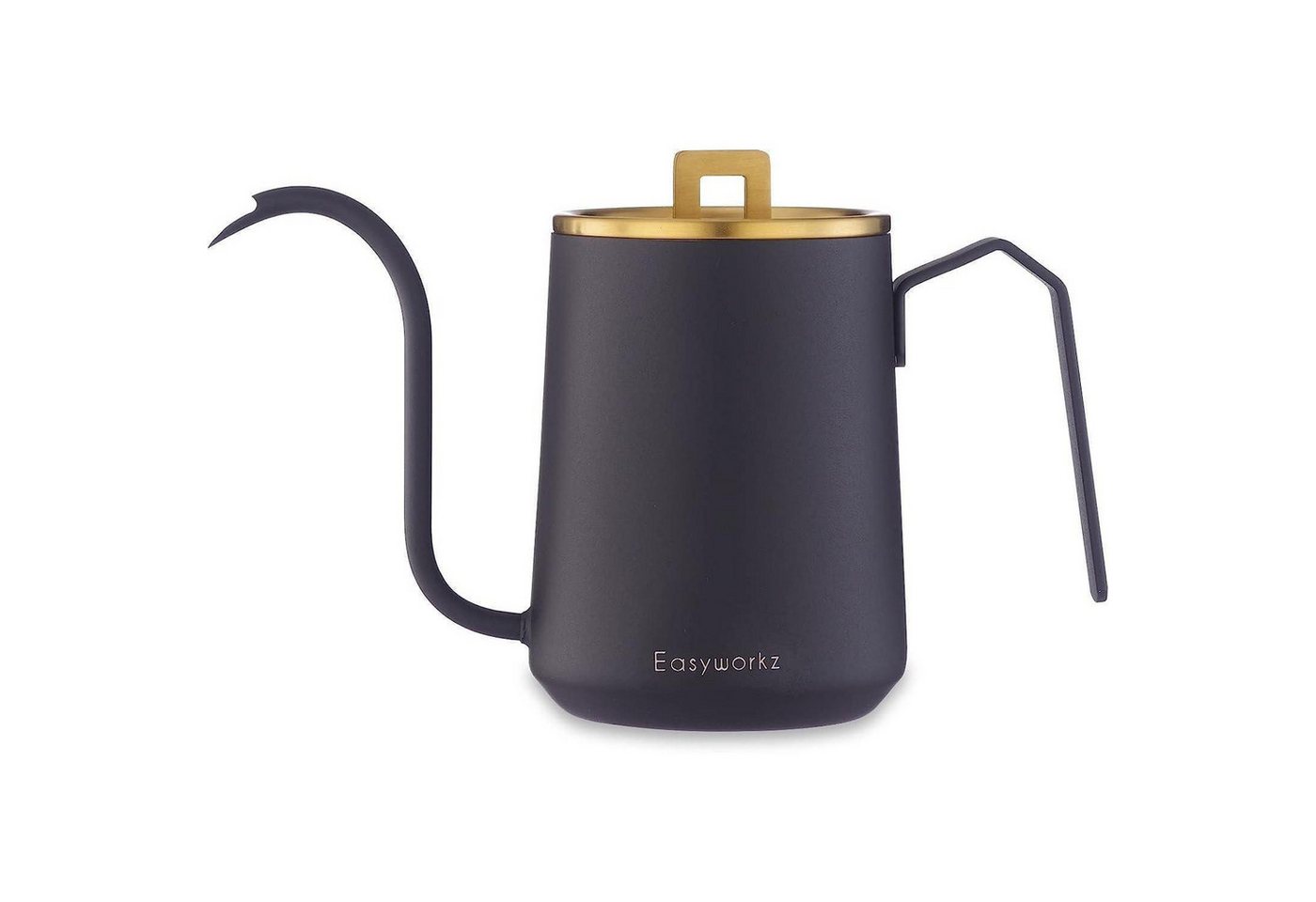 LuxusKollektion Kochbesteck-Set Kaffeekanne Schwanenhals 600ml Edelstahl Gebürstetes Gold Schwarz von LuxusKollektion