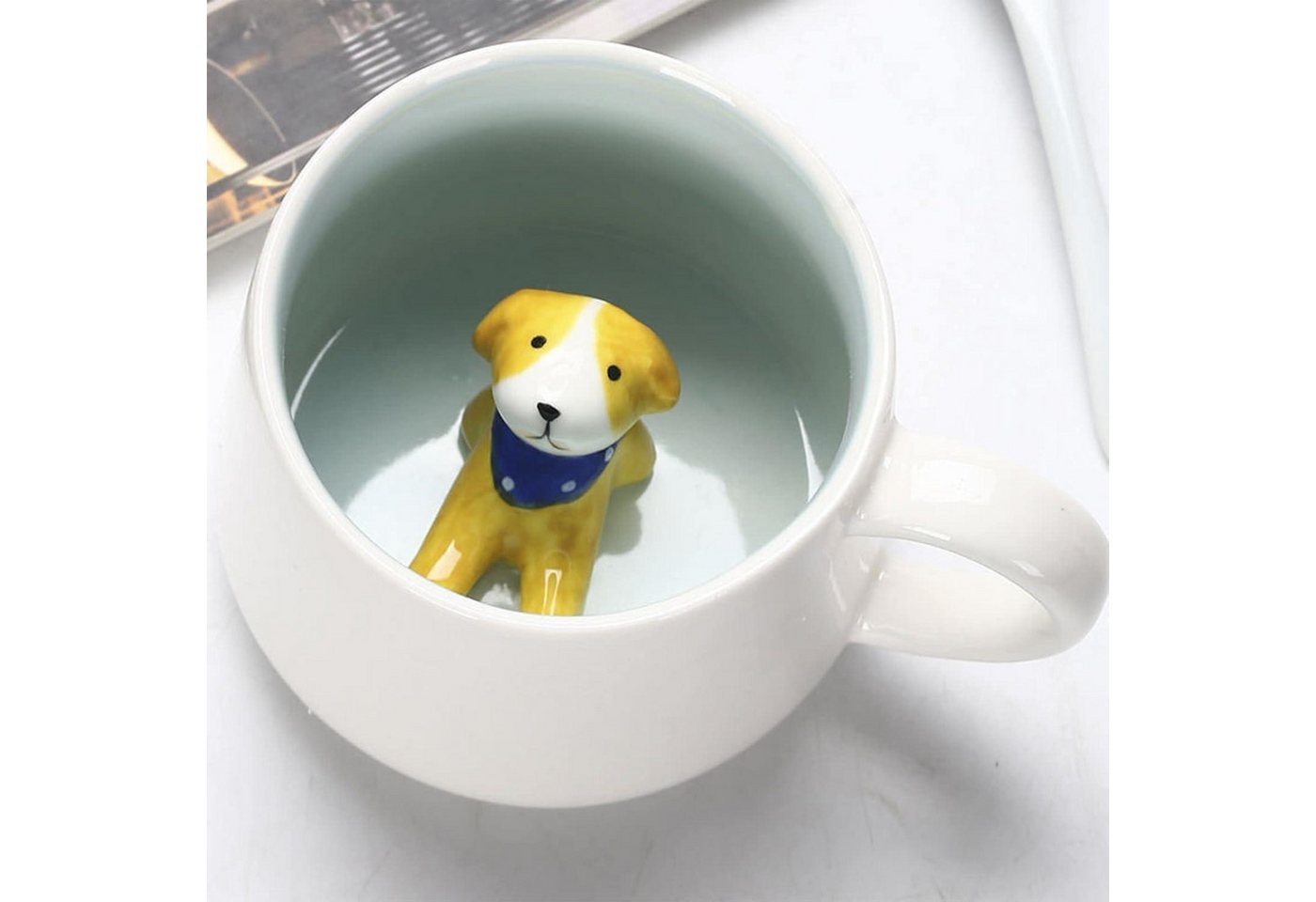 LuxusKollektion Kochbesteck-Set Kaffeetasse Hund Lustig Keramik 3d Hund Tasse mit Löffel & Untersetzer LuxusKollektion Kochbesteck-Set Kaffeetasse Hund Lustig Keramik 3d Hund Tasse mit Löffel & Untersetzer von LuxusKollektion
