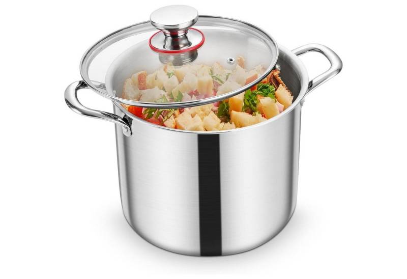 LuxusKollektion Kochbesteck-Set Kochtopf Induktion Edelstahl Glasdeckel Unbeschichtet 10 Liter 1 von LuxusKollektion