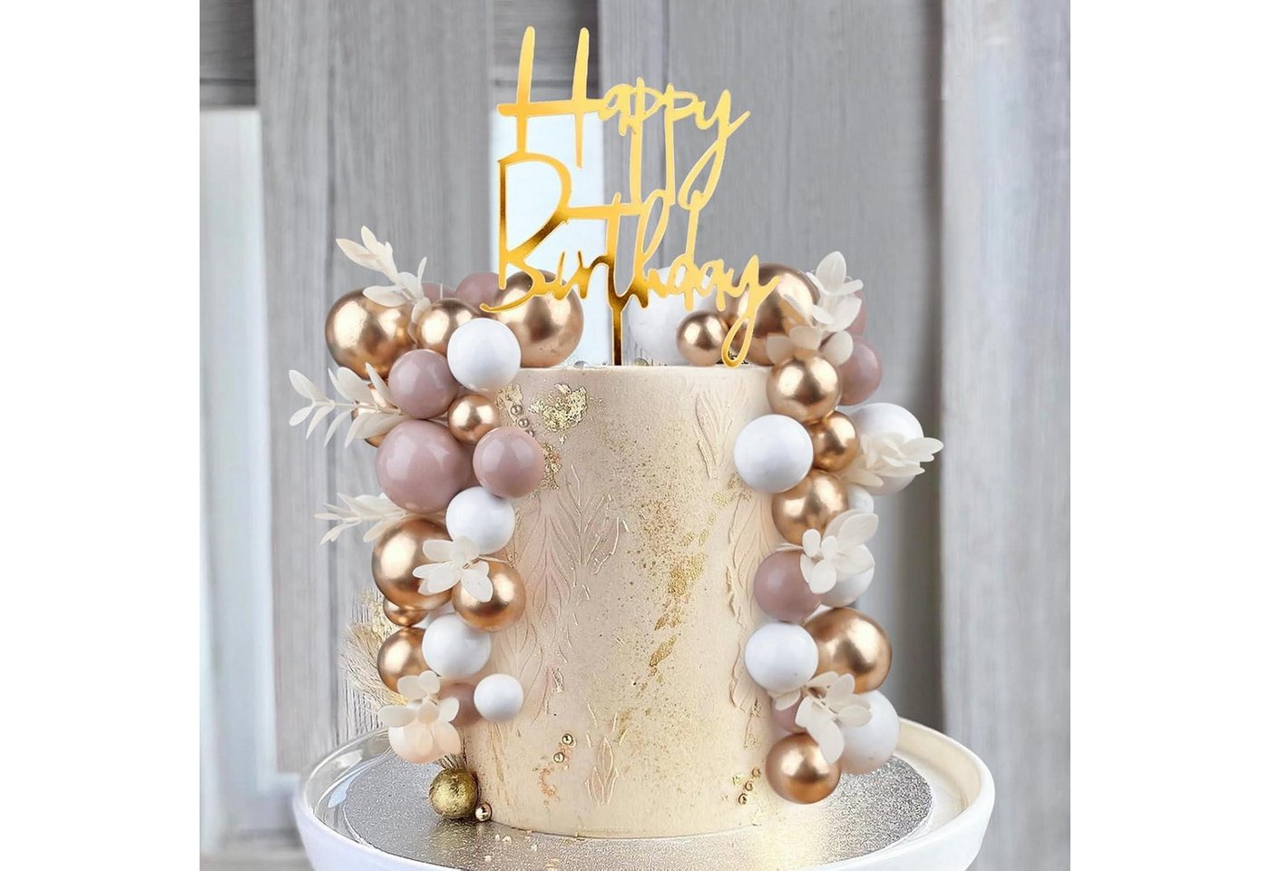 LuxusKollektion Kochbesteck-Set Kuchen Topper 50pcs Boho Perlen Ballon Hochzeit Geburtstag Khaki von LuxusKollektion