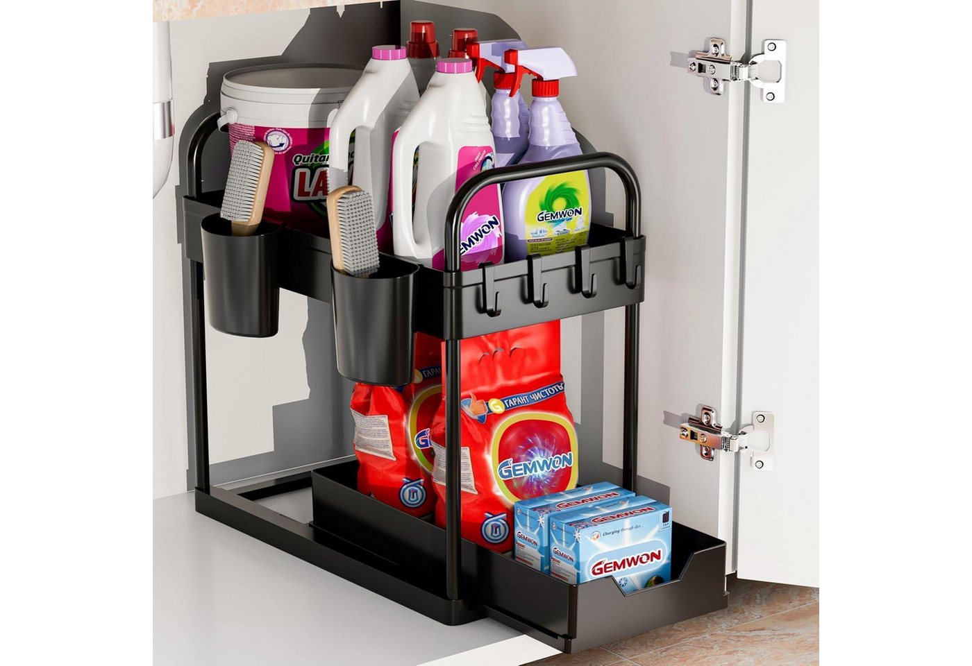 LuxusKollektion Kochbesteck-Set Küchen Organizer Unter Waschbecken Regal 2 21.5 cm x 40.5 cm x 32 cm von LuxusKollektion