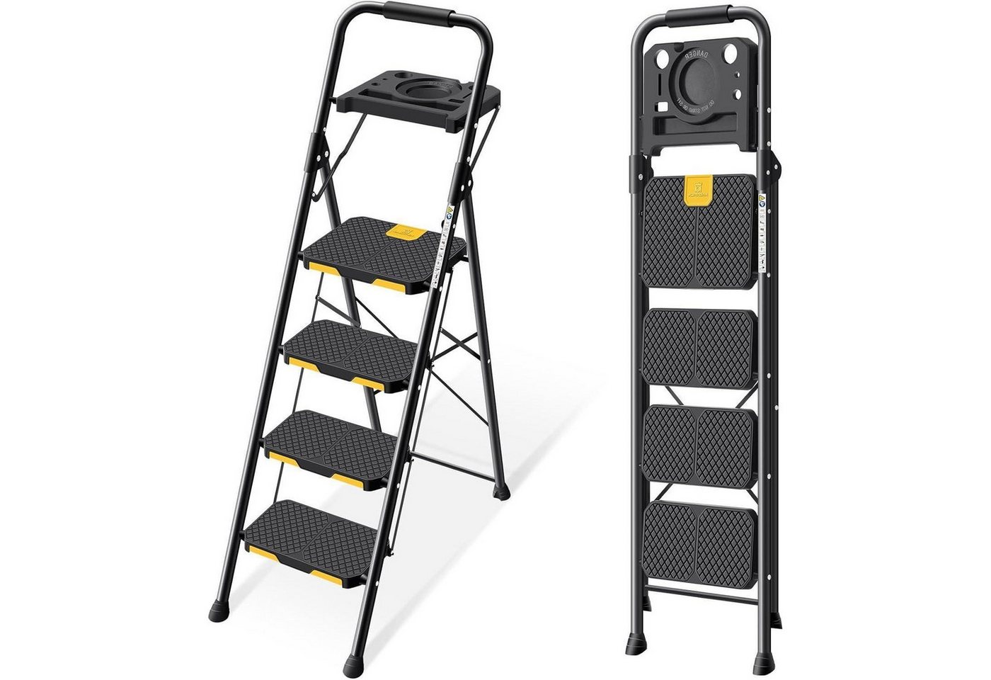 LuxusKollektion Kochbesteck-Set Leiter 4 Stufen klappbar leiter 4 stufen mit Werkzeugablage von LuxusKollektion