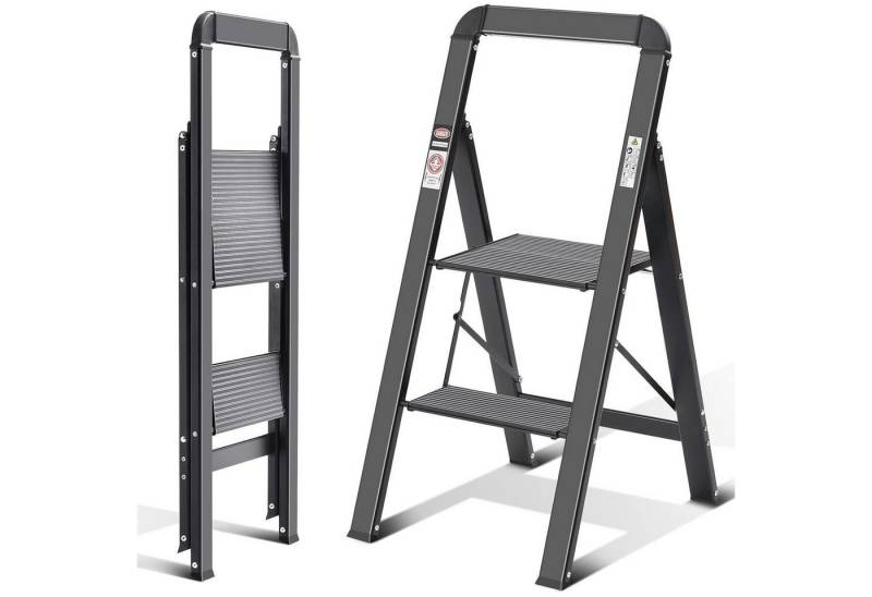 LuxusKollektion Kochbesteck-Set Leiter Aluminium Klappbar Handlauf Rutschfest 150kg Schwarz 2 Stufen LuxusKollektion Kochbesteck-Set Leiter Aluminium Klappbar Handlauf Rutschfest 150kg Schwarz 2 Stufen von LuxusKollektion