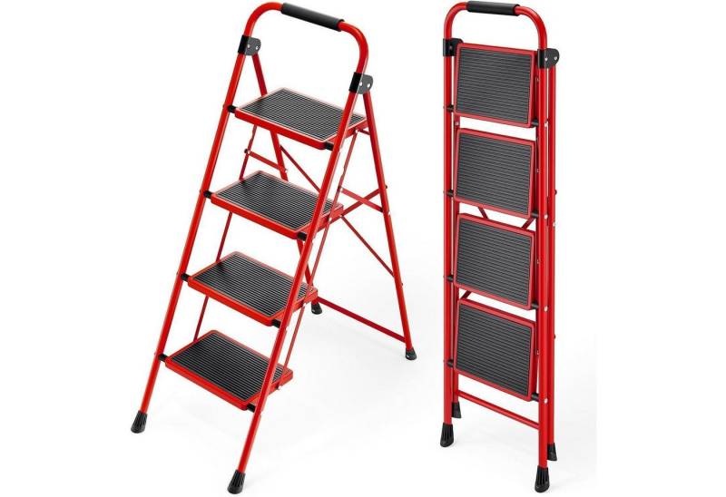 LuxusKollektion Kochbesteck-Set Leiter Klappleiter Stufen Antirutsch Pedal 4 Stufen mit handläufen Rot LuxusKollektion Kochbesteck-Set Leiter Klappleiter Stufen Antirutsch Pedal 4 Stufen mit handläufen Rot von LuxusKollektion