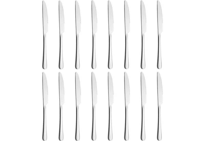 LuxusKollektion Kochbesteck-Set Messer 16 Stück 23,8cm Edelstahl Silberner runder Griff gute Qualität von LuxusKollektion