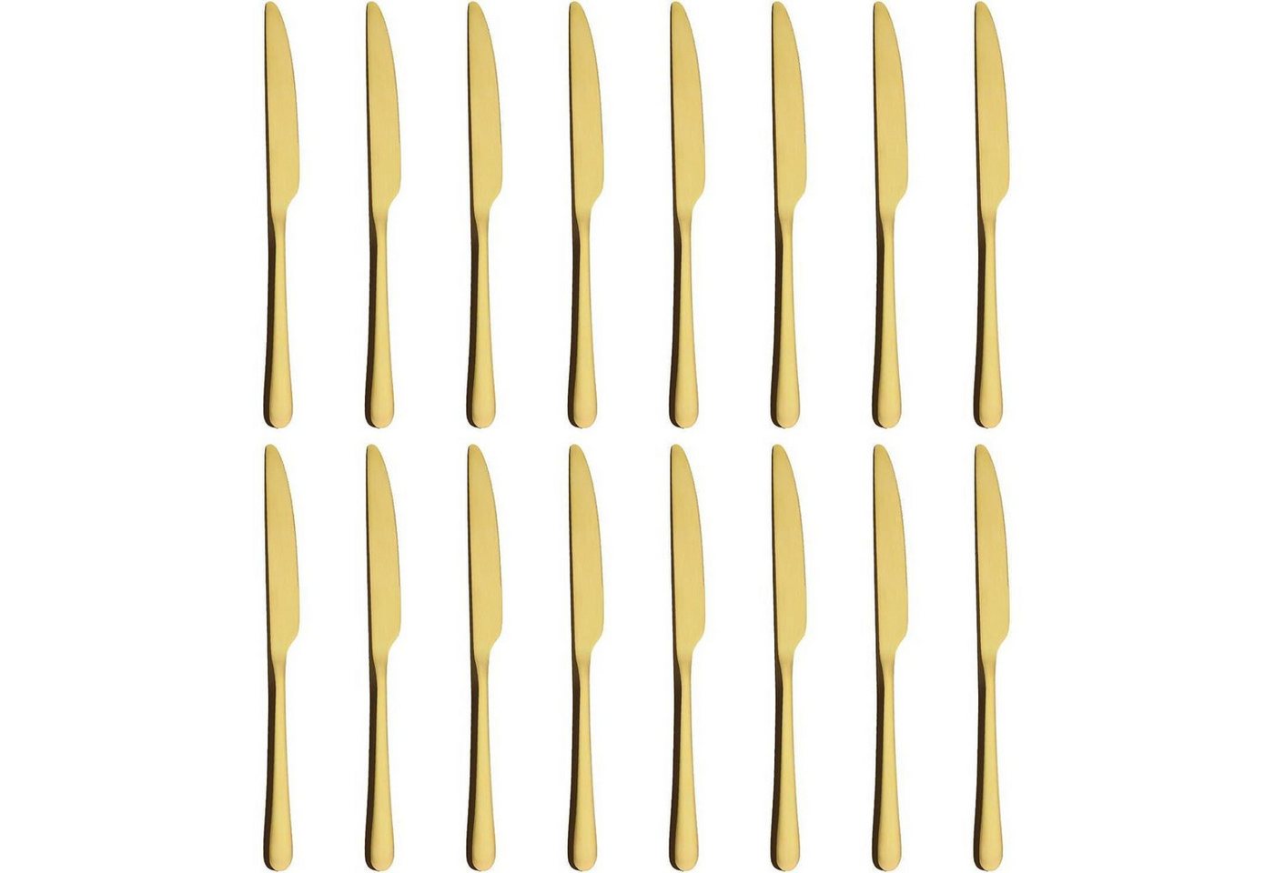 LuxusKollektion Kochbesteck-Set Messer 16 Stück Edelstahl Goldener runder Griff (gute Qualität) von LuxusKollektion