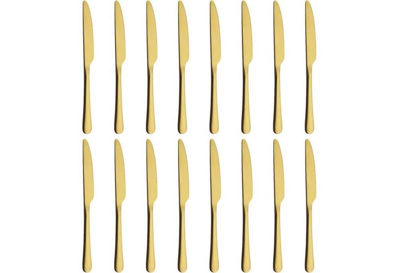 LuxusKollektion Kochbesteck-Set Messer 16 Stück Edelstahl Goldener runder Griff (gute Qualität) von LuxusKollektion