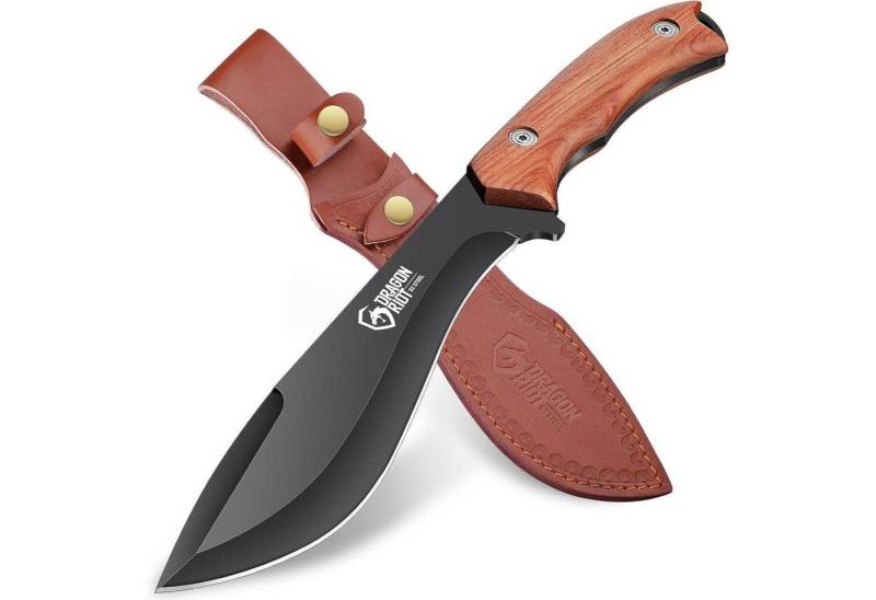 LuxusKollektion Kochbesteck-Set Messer Jagdmesser Feststehende Klinge Lederscheide Survival 20cm von LuxusKollektion