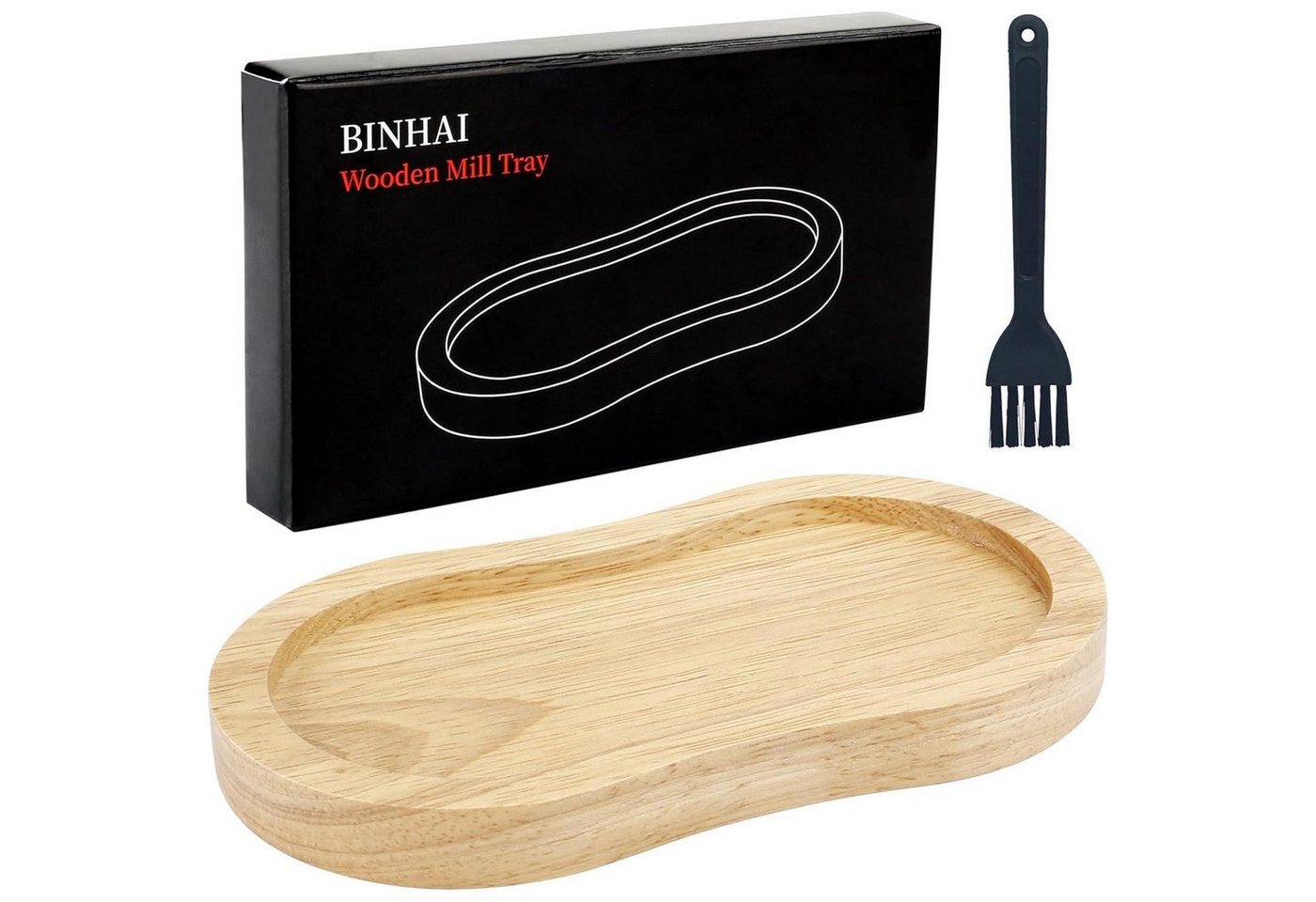 LuxusKollektion Kochbesteck-Set Mühlenablage Salz Pfeffer Holz H Holzfarben Mühle Tablett von LuxusKollektion