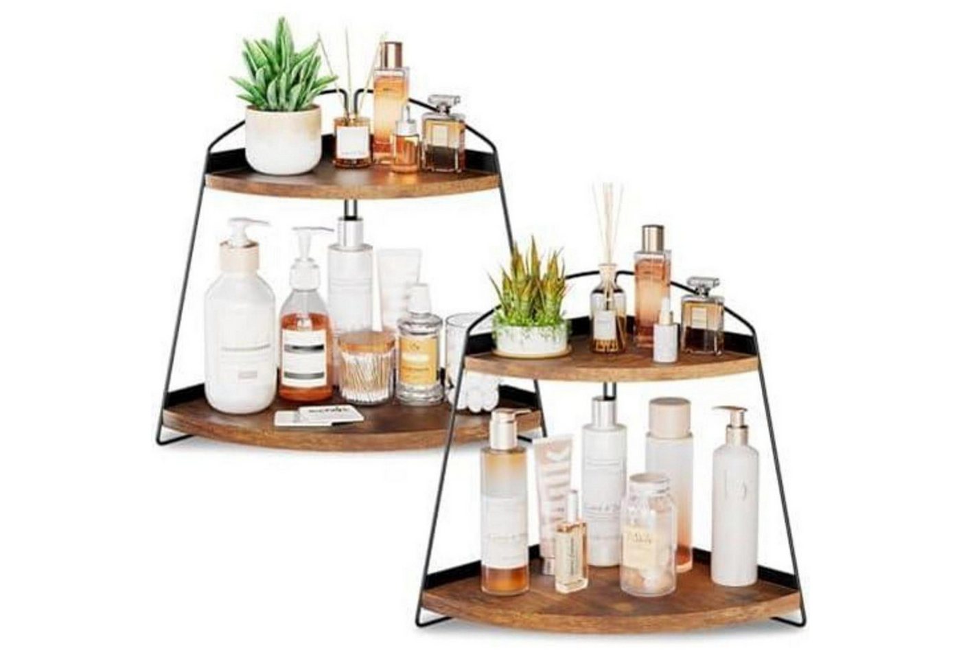 LuxusKollektion Kochbesteck-Set Organizer Eckregal Küchenregal Arbeitsplatte Badezimmer Braun 2 von LuxusKollektion