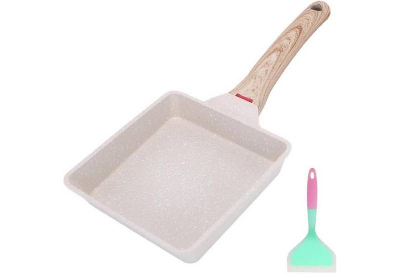 LuxusKollektion Kochbesteck-Set Pfanne Tamagoyaki Eierpfanne Rechteckig Nonstick Weiß induction von LuxusKollektion