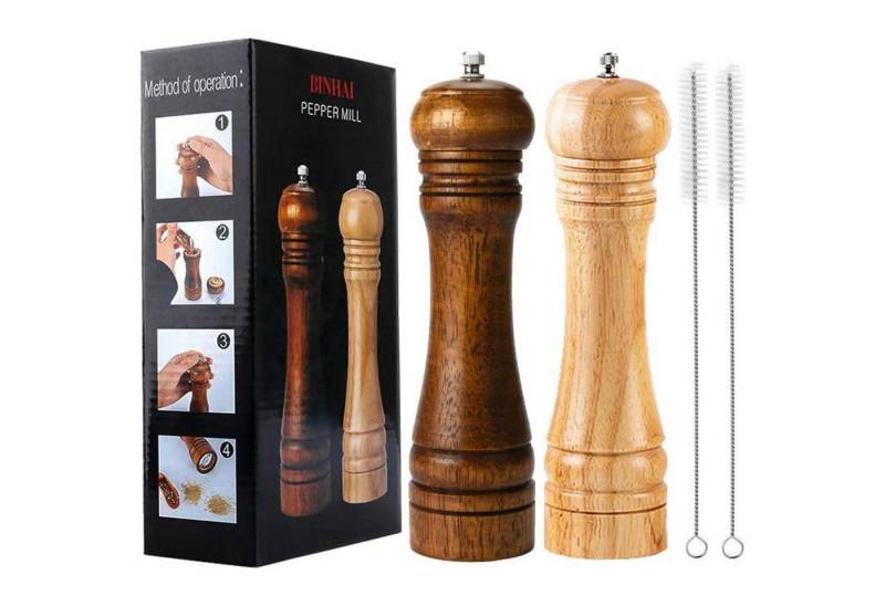 LuxusKollektion Kochbesteck-Set Pfeffermühlen Holz Keramikmahlwerk Manuell D 2 Pfeffermühle aus Holz von LuxusKollektion