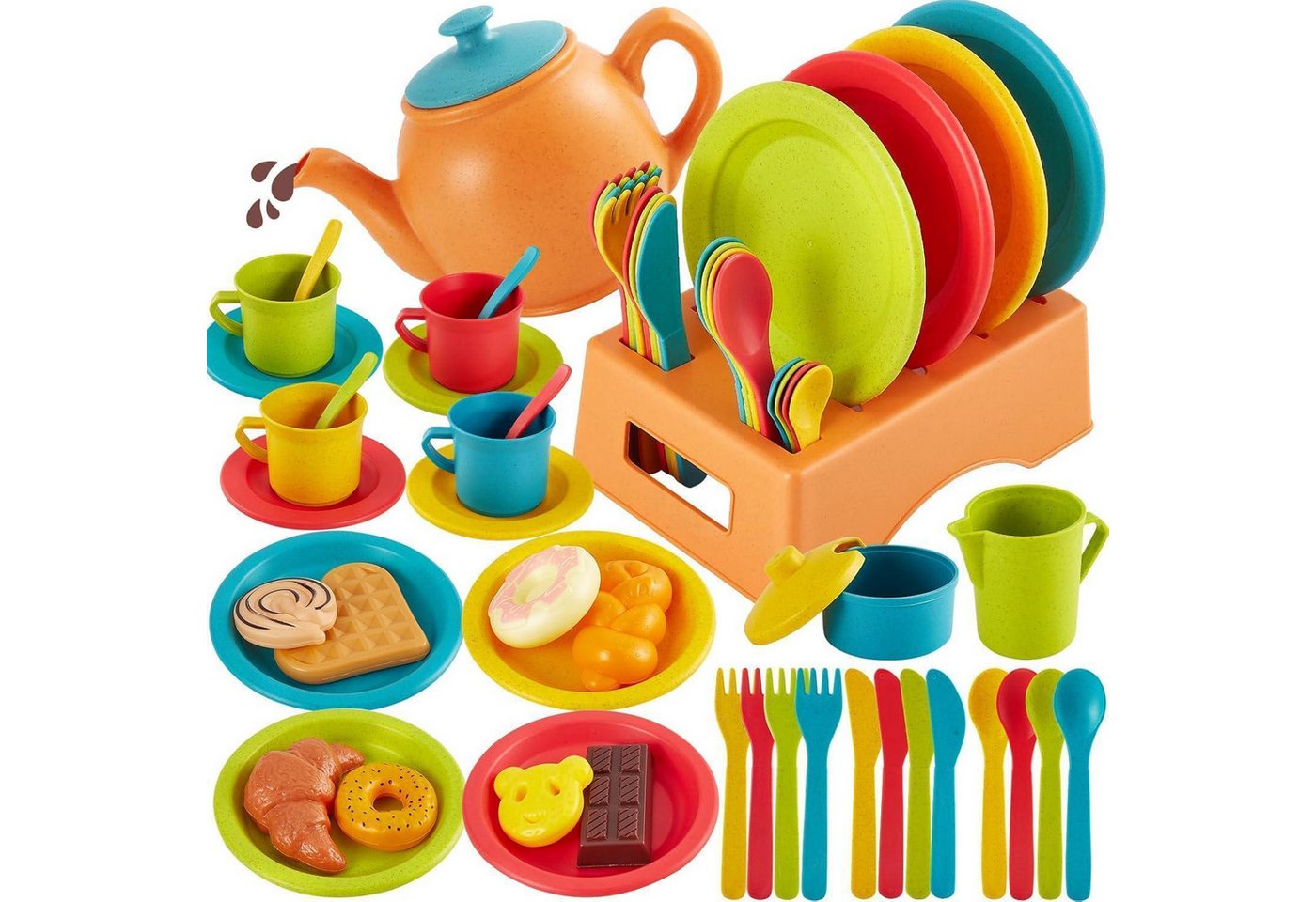 LuxusKollektion Kochbesteck-Set Puppengeschirr 44PCS Teeservice & Küchenset mit Besteckablage LuxusKollektion Kochbesteck-Set Puppengeschirr 44PCS Teeservice & Küchenset mit Besteckablage von LuxusKollektion