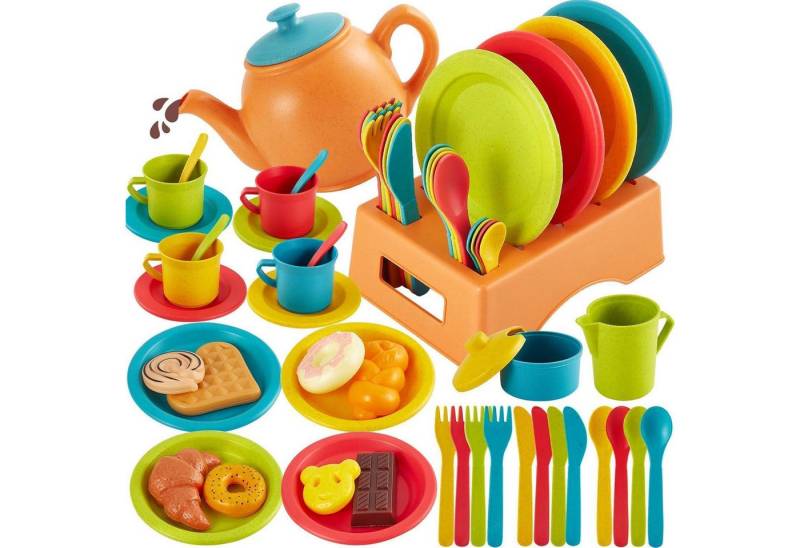 LuxusKollektion Kochbesteck-Set Puppengeschirr 44PCS Teeservice & Küchenset mit Besteckablage von LuxusKollektion