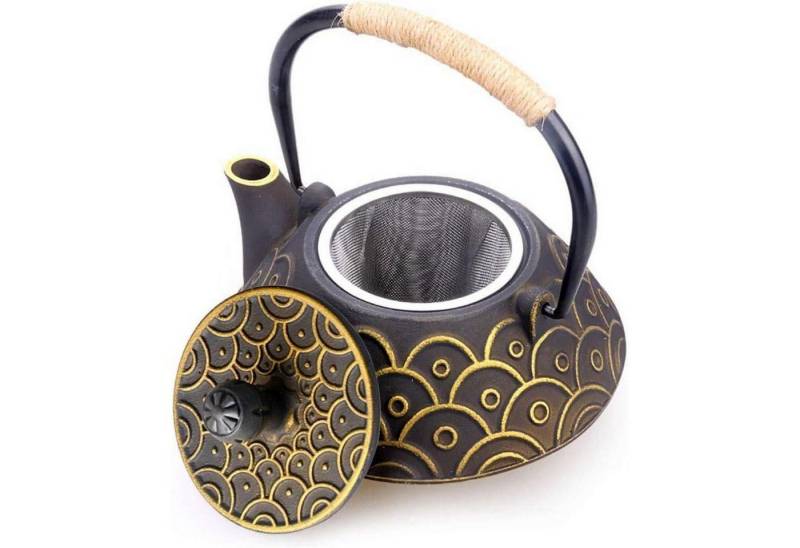 LuxusKollektion Kochbesteck-Set Teekanne Gusseisen Innenwand Edelstahlfilter Tee 800ml Emaille Gold LuxusKollektion Kochbesteck-Set Teekanne Gusseisen Innenwand Edelstahlfilter Tee 800ml Emaille Gold von LuxusKollektion