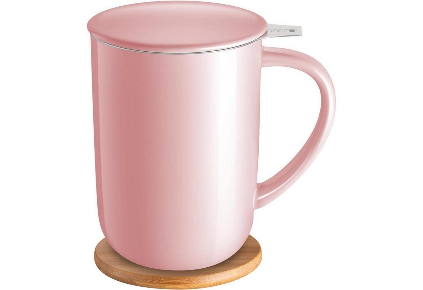 LuxusKollektion Kochbesteck-Set Teetasse Porzellan Teesieb Deckel Untersetzer 473ml Tee Pink LuxusKollektion Kochbesteck-Set Teetasse Porzellan Teesieb Deckel Untersetzer 473ml Tee Pink von LuxusKollektion