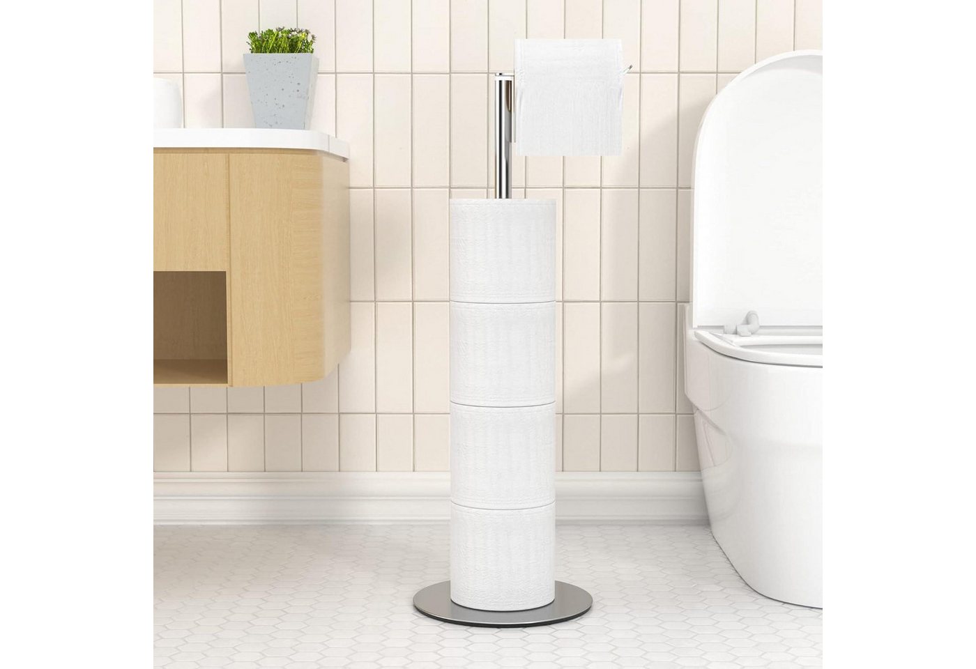 LuxusKollektion Kochbesteck-Set Toilettenpapierhalter Stehend Edelstahl Beschwert Silber Schwere Basis LuxusKollektion Kochbesteck-Set Toilettenpapierhalter Stehend Edelstahl Beschwert Silber Schwere Basis von LuxusKollektion