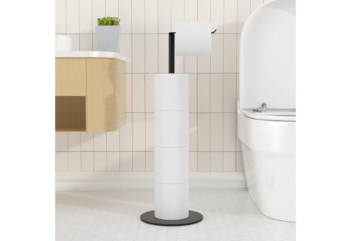 LuxusKollektion Kochbesteck-Set Toilettenpapierhalter Stehend Edelstahl ohne Schwarz Schwere Basis LuxusKollektion Kochbesteck-Set Toilettenpapierhalter Stehend Edelstahl ohne Schwarz Schwere Basis von LuxusKollektion