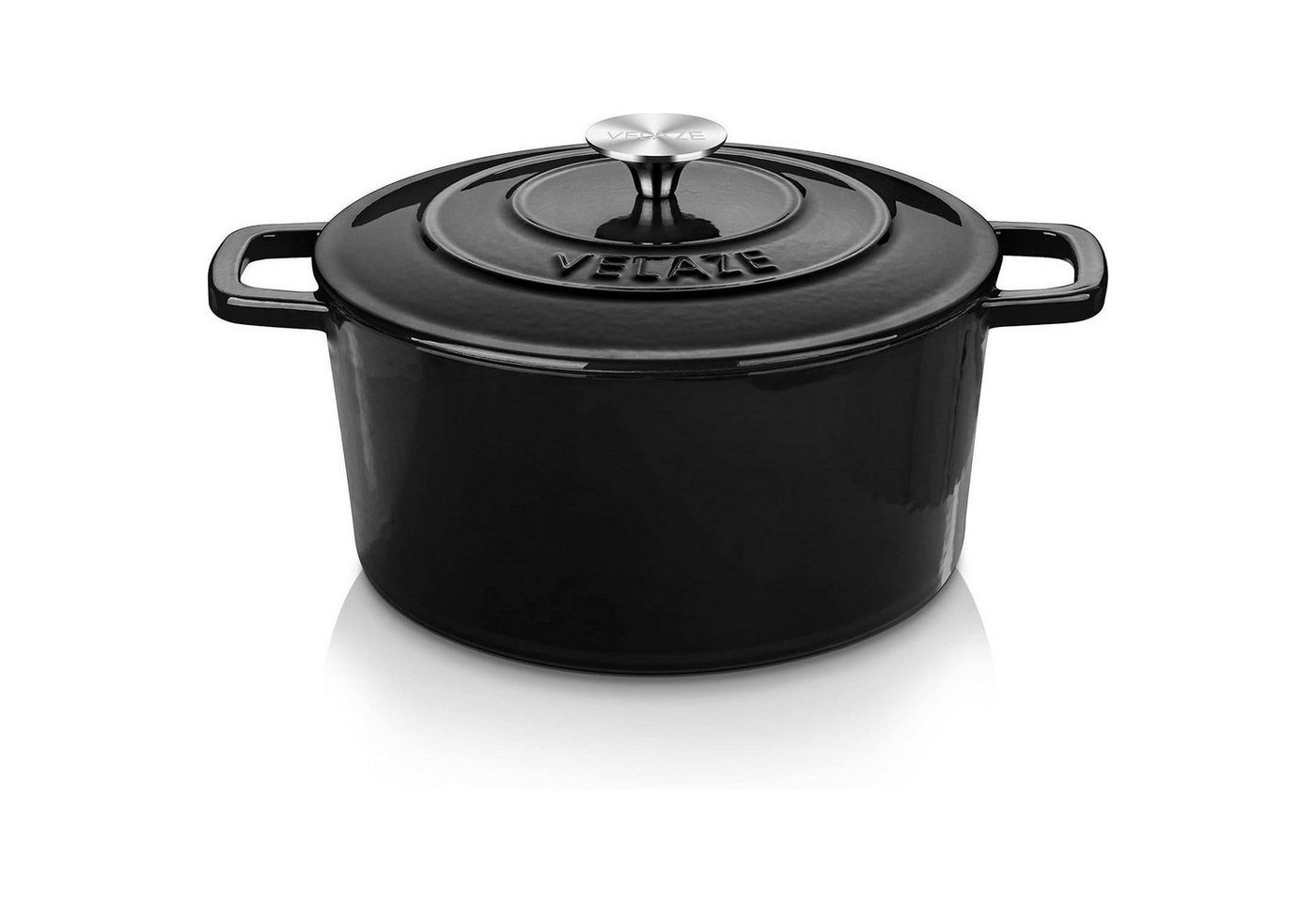 LuxusKollektion Kochbesteck-Set Topf Gusseisen Bräter Emaille Schmortopf Deckel Schwarz 25cm 5L LuxusKollektion Kochbesteck-Set Topf Gusseisen Bräter Emaille Schmortopf Deckel Schwarz 25cm 5L von LuxusKollektion