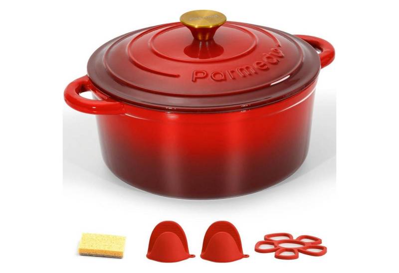 LuxusKollektion Kochbesteck-Set Topf Gusseisen Emaille Bräter Ofenfest Backen Deckel Rot 21.5cm-2.5L LuxusKollektion Kochbesteck-Set Topf Gusseisen Emaille Bräter Ofenfest Backen Deckel Rot 21.5cm-2.5L von LuxusKollektion