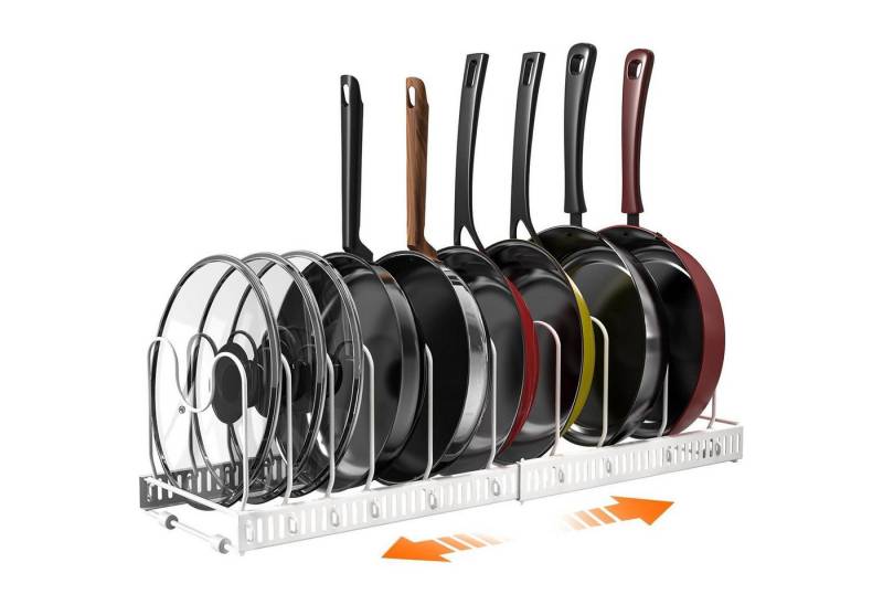 LuxusKollektion Kochbesteck-Set Topfdeckelhalter Pfannenhalter Organizer Bratpfanne Weiß von LuxusKollektion