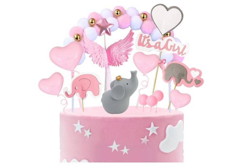 LuxusKollektion Kochbesteck-Set Tortendeko Baby Rosa Babyparty Topper Elefante 14 It's A Girl von LuxusKollektion