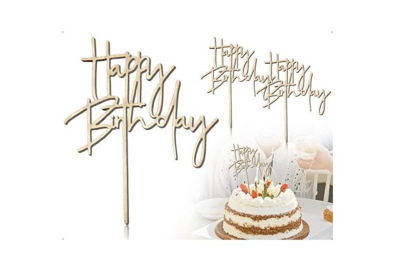 LuxusKollektion Kochbesteck-Set Tortendeko Cake Topper Happy Birthday Acryl Cupcake Holzfarbe Satz 3 2 LuxusKollektion Kochbesteck-Set Tortendeko Cake Topper Happy Birthday Acryl Cupcake Holzfarbe Satz 3 2 von LuxusKollektion