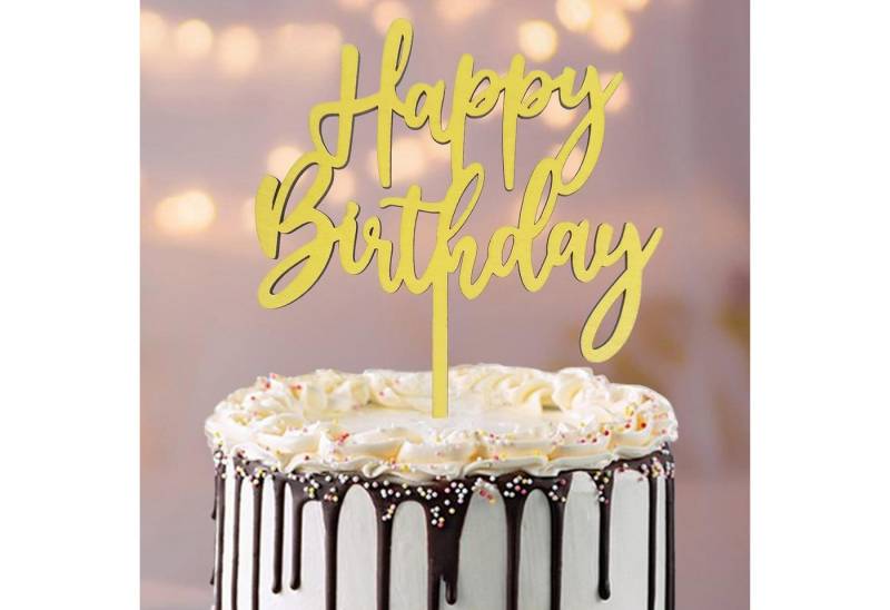 LuxusKollektion Kochbesteck-Set Tortendeko Cake Topper Holz Happy Birthday 14.8x19.8cm Gold LuxusKollektion Kochbesteck-Set Tortendeko Cake Topper Holz Happy Birthday 14.8x19.8cm Gold von LuxusKollektion