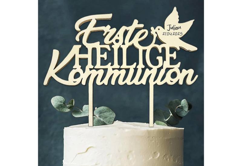 LuxusKollektion Kochbesteck-Set Tortendeko Erstkommunion Cake Erste Heilige Kommunion Cake Topper von LuxusKollektion