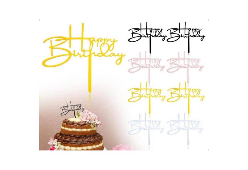 LuxusKollektion Kochbesteck-Set Tortendeko Happy Birthday Cake Cupcake Topper Acryl 4 Farben Satz 3 8 LuxusKollektion Kochbesteck-Set Tortendeko Happy Birthday Cake Cupcake Topper Acryl 4 Farben Satz 3 8 von LuxusKollektion