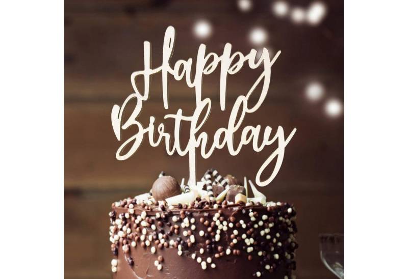 LuxusKollektion Kochbesteck-Set Tortendeko Happy Birthday Cake Topper 15x20cm Holz Holz Cake Topper LuxusKollektion Kochbesteck-Set Tortendeko Happy Birthday Cake Topper 15x20cm Holz Holz Cake Topper von LuxusKollektion