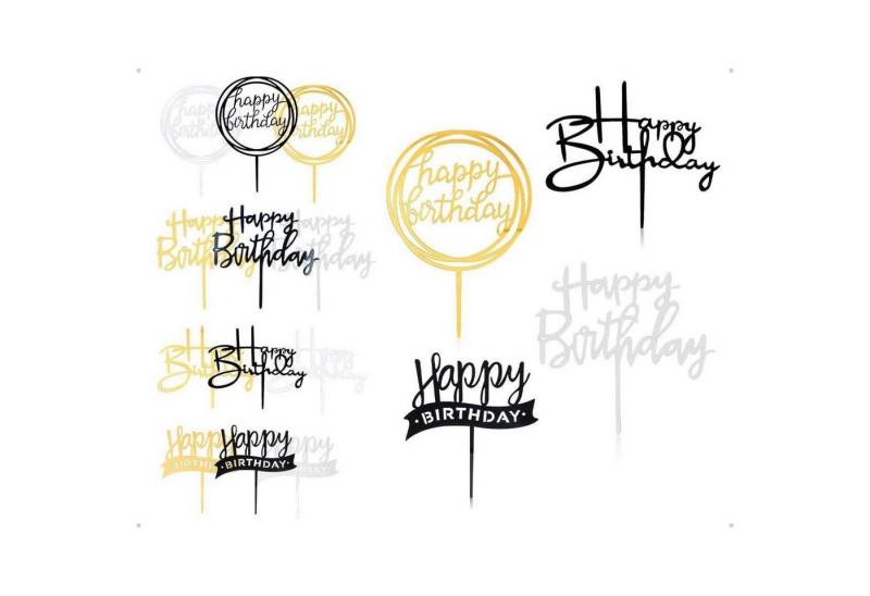 LuxusKollektion Kochbesteck-Set Tortendeko Happy Birthday Cake Topper Acryl Cupcake 3 Farben Satz 1 12 LuxusKollektion Kochbesteck-Set Tortendeko Happy Birthday Cake Topper Acryl Cupcake 3 Farben Satz 1 12 von LuxusKollektion