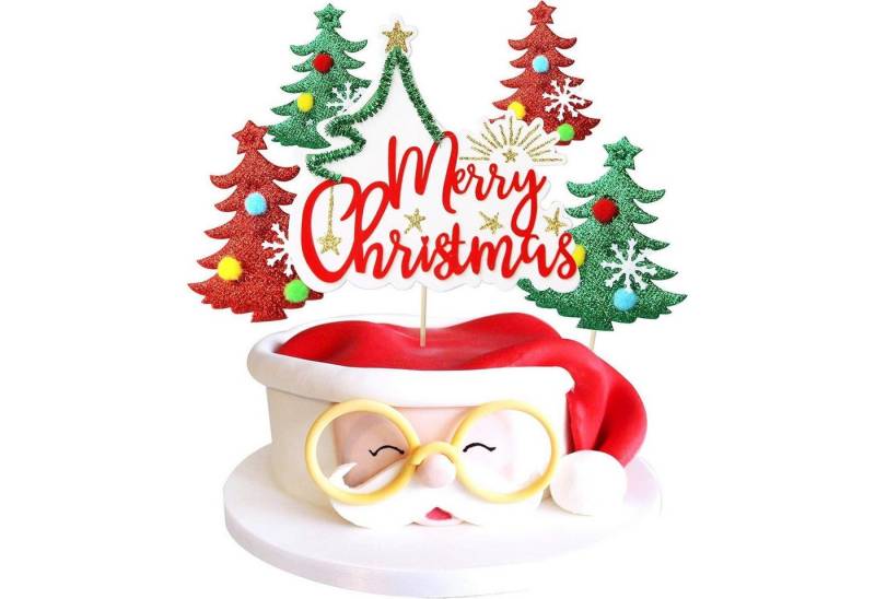 LuxusKollektion Kochbesteck-Set Tortendeko Kuchendeko Cake Topper Weihnachten Regendeko Weihnachtsbaum von LuxusKollektion