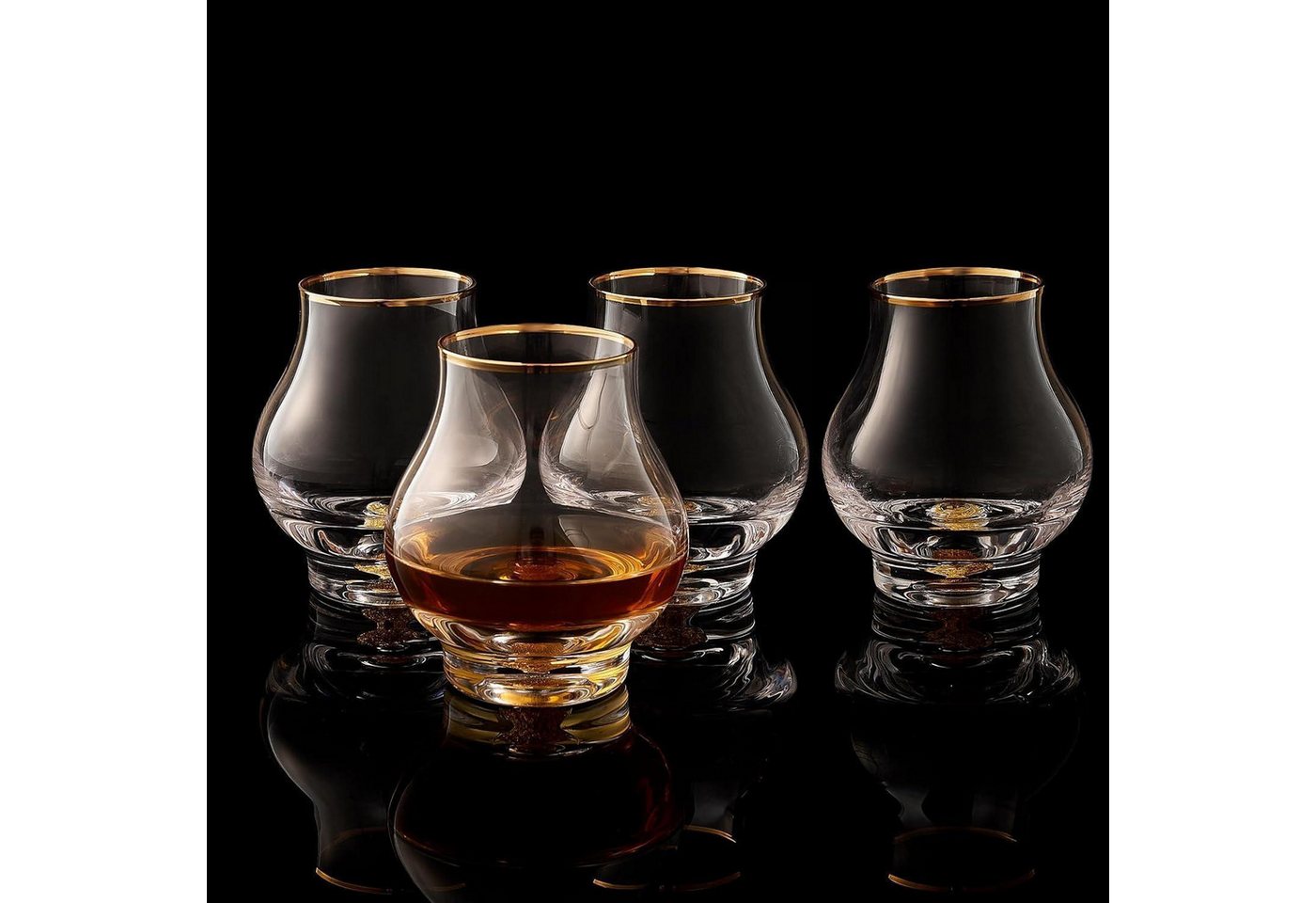 LuxusKollektion Kochbesteck-Set Whiskygläser 4er Set 205 ml 24K Geschwungenes Schnapsglas 4 Pcs LuxusKollektion Kochbesteck-Set Whiskygläser 4er Set 205 ml 24K Geschwungenes Schnapsglas 4 Pcs von LuxusKollektion