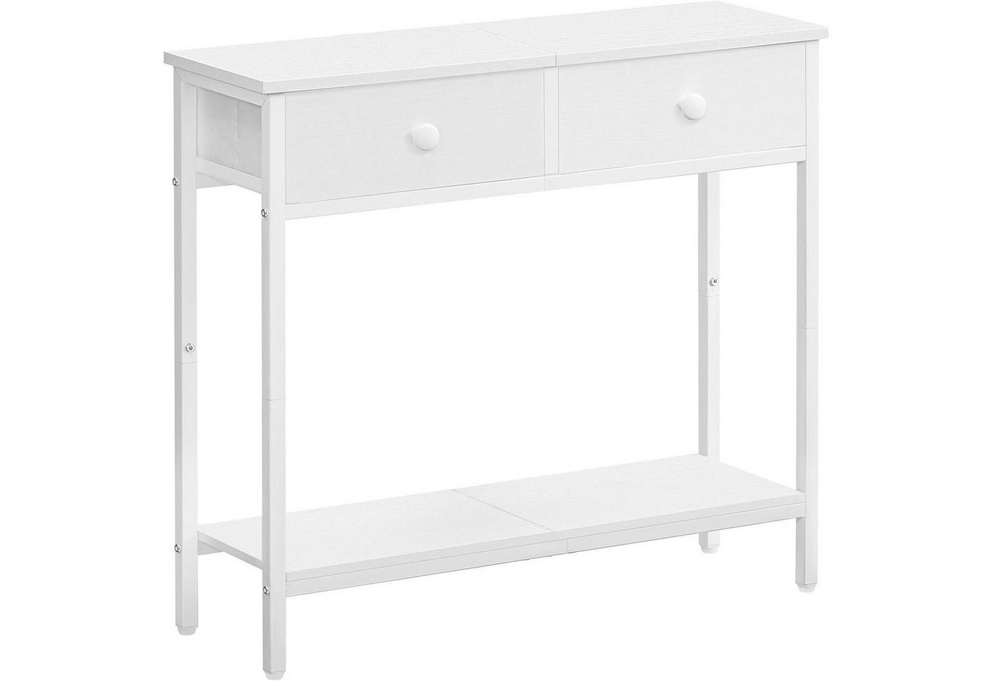 LuxusKollektion Konsolentisch Konsolentisch 75cm 2 Stoffschubladen Industriestil Flur Weiß von LuxusKollektion