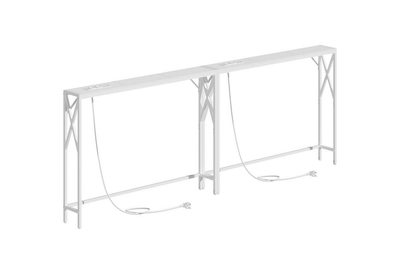 LuxusKollektion Konsolentisch Konsolentisch Ladestation Eingangstisch Flurtisch Flur 2 Weiß von LuxusKollektion
