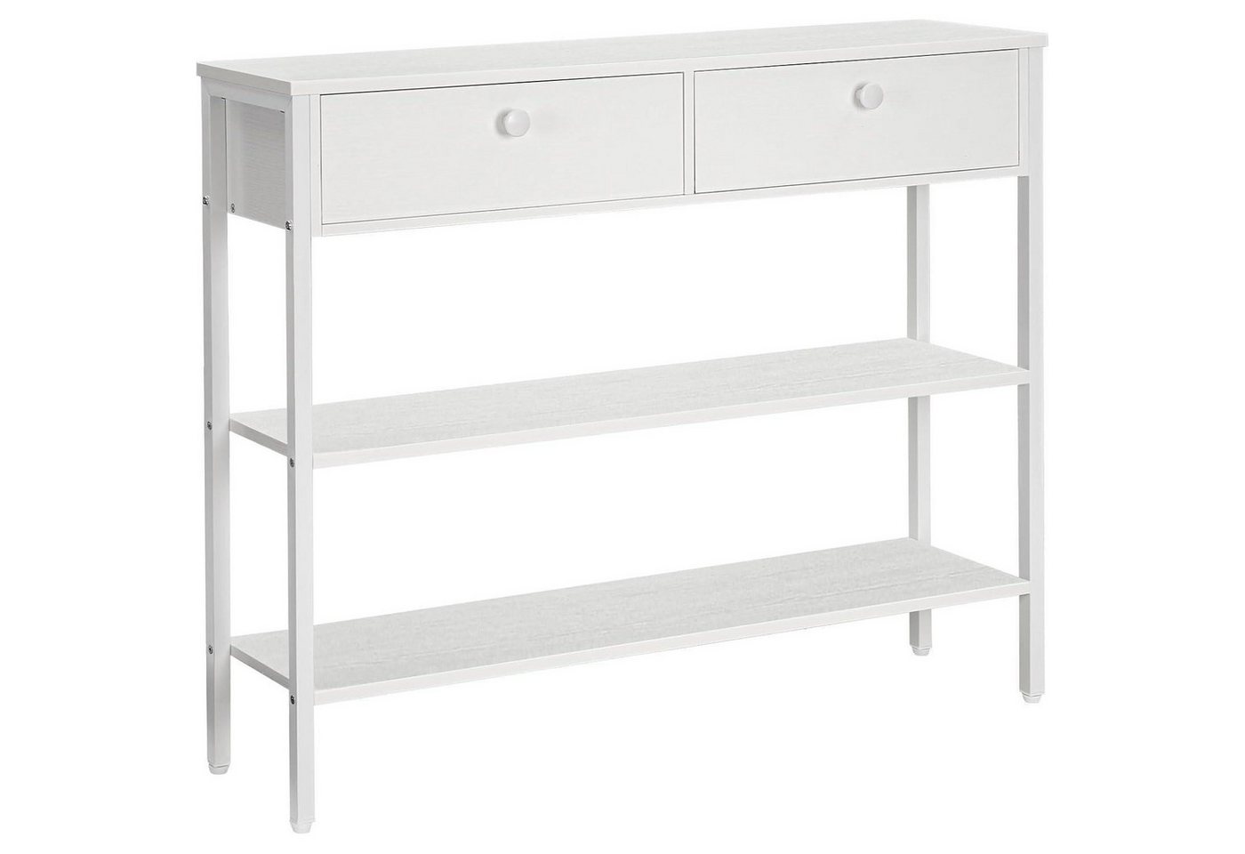 LuxusKollektion Konsolentisch Konsolentisch Schublade Ablagen Metallgestell Flur weiß von LuxusKollektion