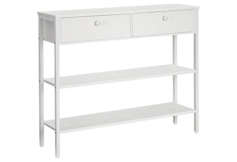 LuxusKollektion Konsolentisch Konsolentisch Schublade Ablagen Metallgestell Flur weiß von LuxusKollektion