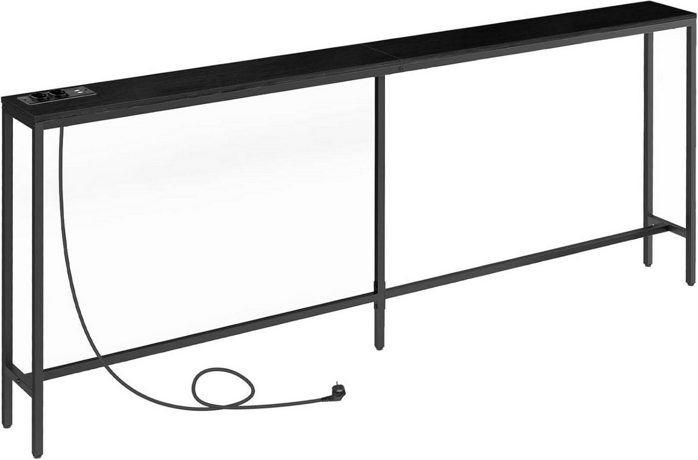 LuxusKollektion Konsolentisch Konsolentisch mit Ladestation USB-Anschlüssen Schwarz 200 cm LuxusKollektion Konsolentisch Konsolentisch mit Ladestation USB-Anschlüssen Schwarz 200 cm von LuxusKollektion