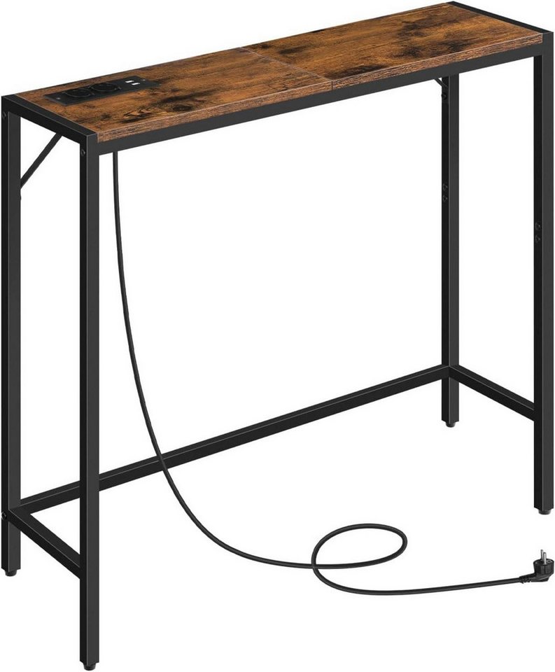 LuxusKollektion Konsolentisch Konsolentisch mit Ladestation und USB-Anschlüssen 76,2x24x73,8cm von LuxusKollektion