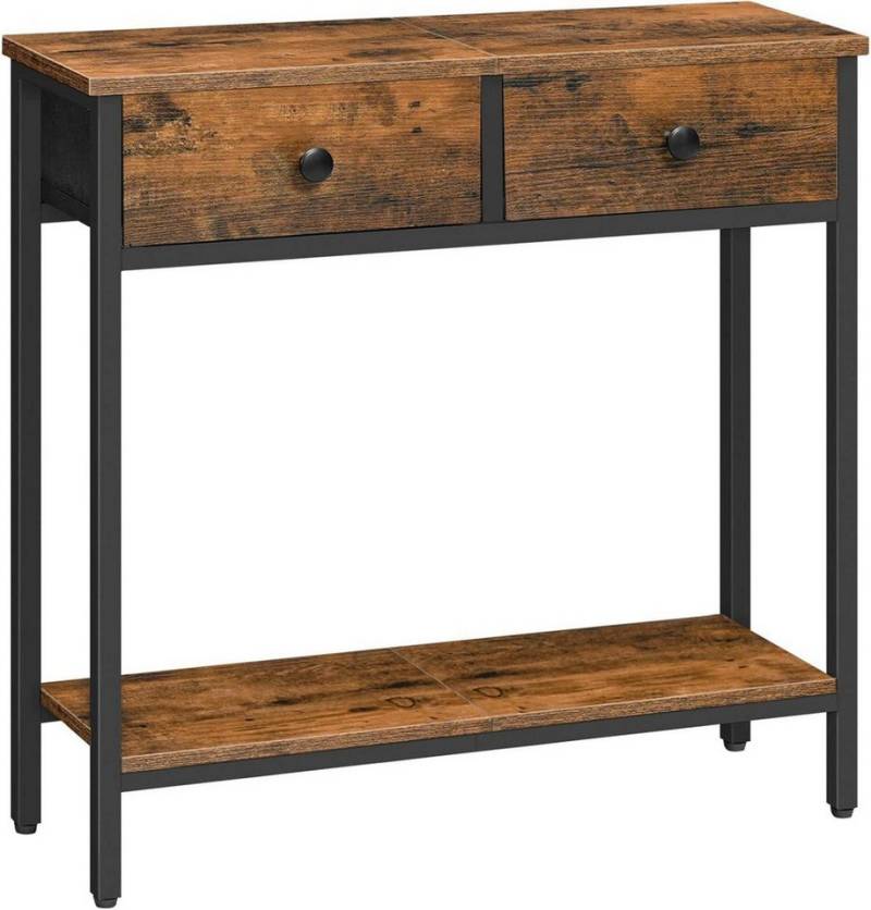 LuxusKollektion Konsolentisch Konsolentisch schmaler Beistelltisch Stoffschubladen 75 cm Flurtisch von LuxusKollektion
