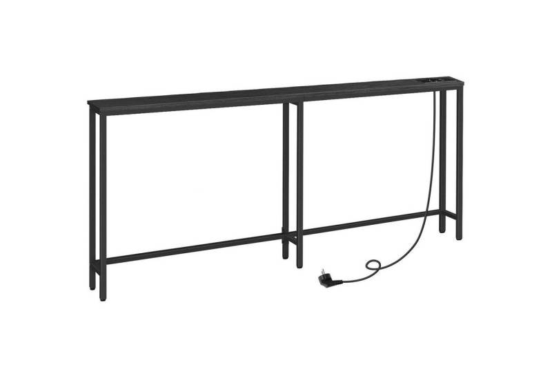 LuxusKollektion Konsolentisch Konsolentisch schmaler Steckdosenleiste 180 x 15 x 80 cm Schwarz von LuxusKollektion
